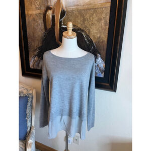 Women's EILEEN FISHER Gray Cashmere Crew Neck Sweater S F